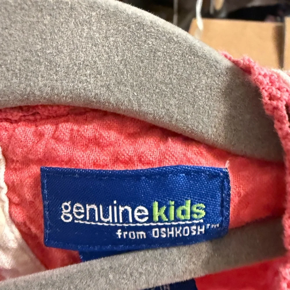 Genuine Kids OshKosh girl's 18 month,  coral pink floral sleeveless sundress.